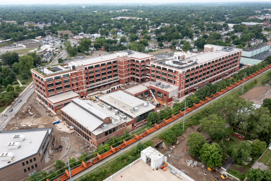 Aerial view of a manufacturing site